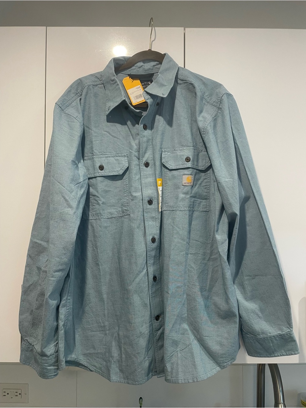 Carhartt Light Blue Casual Button-Down Work Shirt